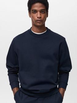 Mango Nole Cotton Blend Sweatshirt, Dark Blue
