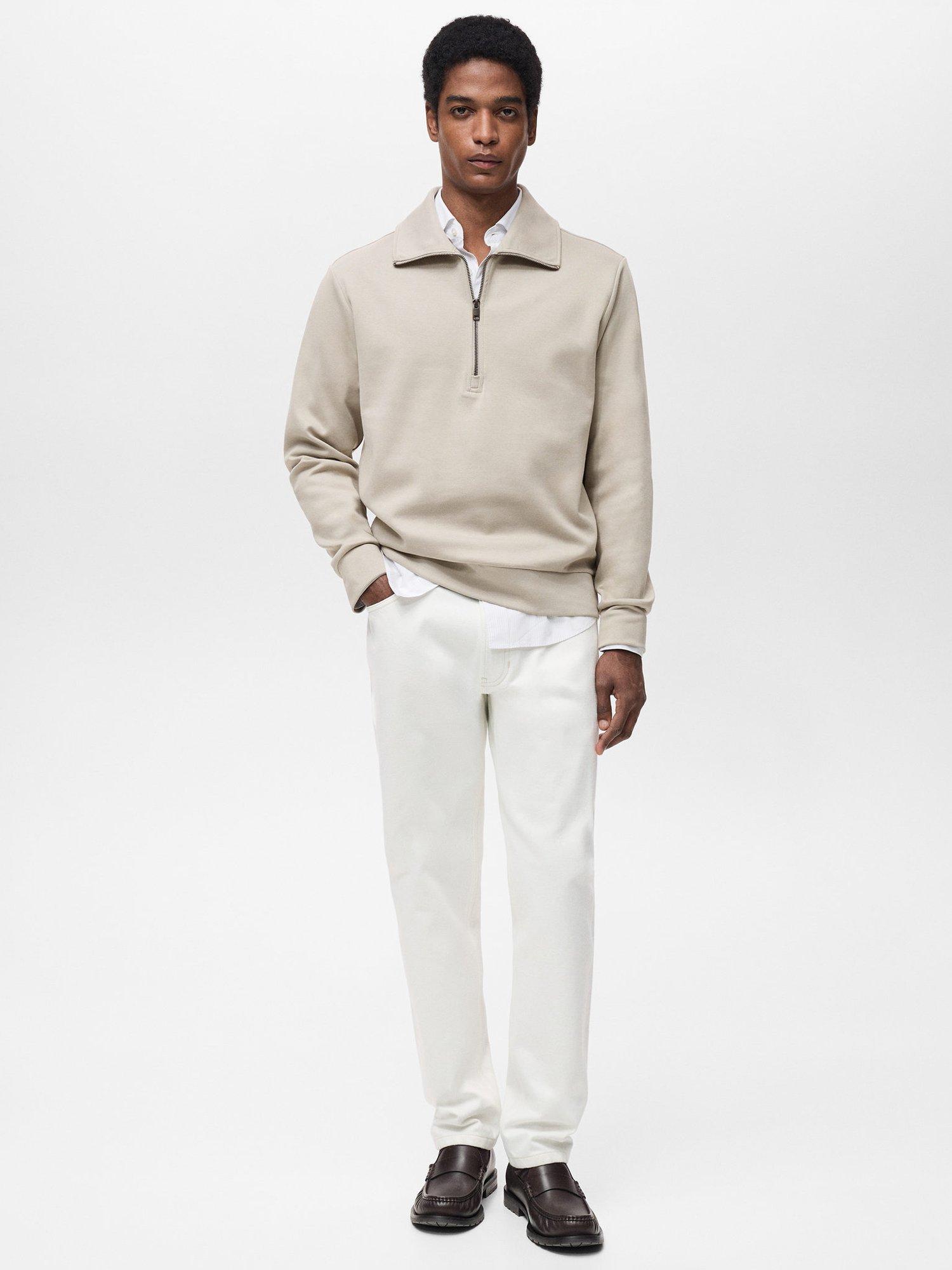 Product image 2 of 8, which shows Mango Winne Half Zip Sweatshirt, Beige, XXL