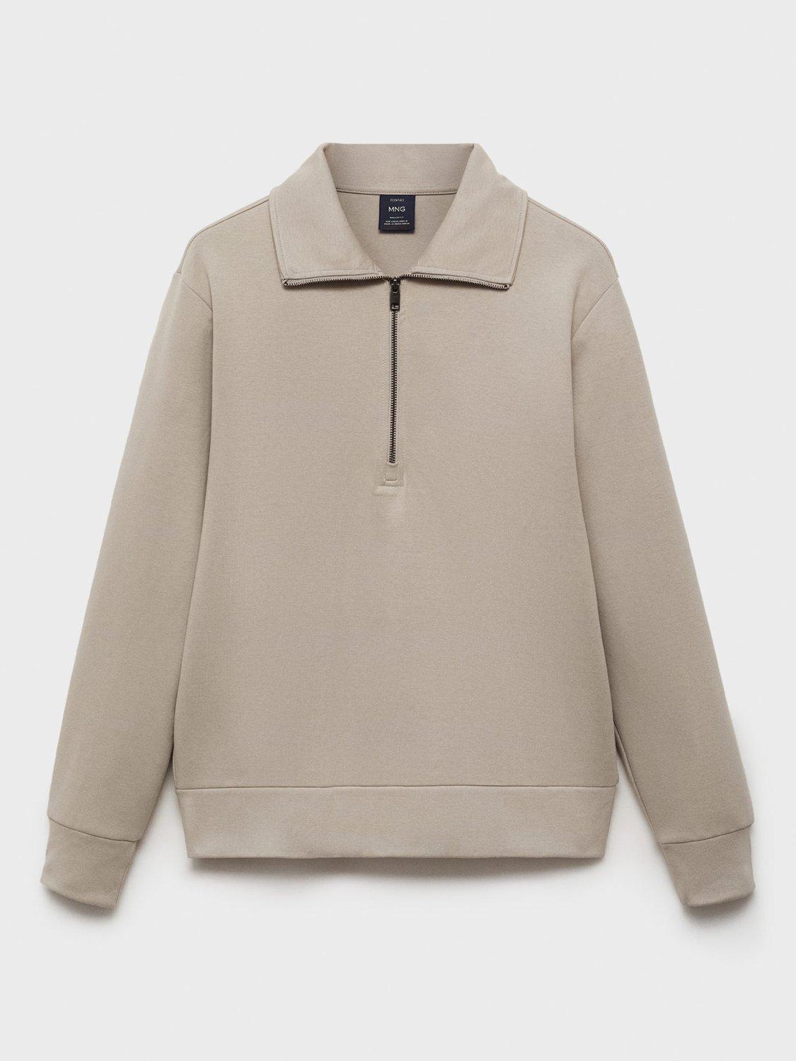 Product image 3 of 8, which shows Mango Winne Half Zip Sweatshirt, Beige, XXL