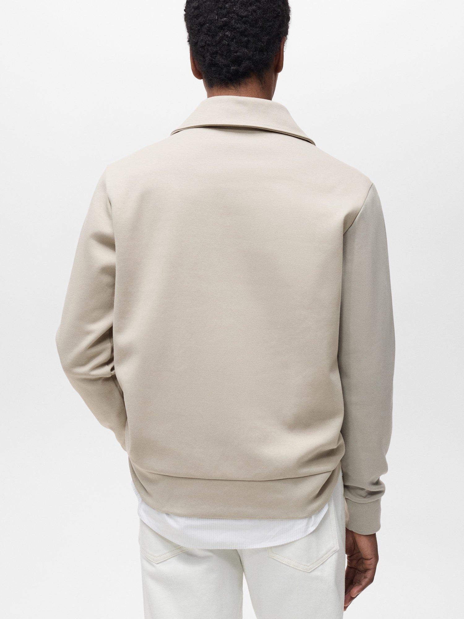 Product image 4 of 8, which shows Mango Winne Half Zip Sweatshirt, Beige, XXL