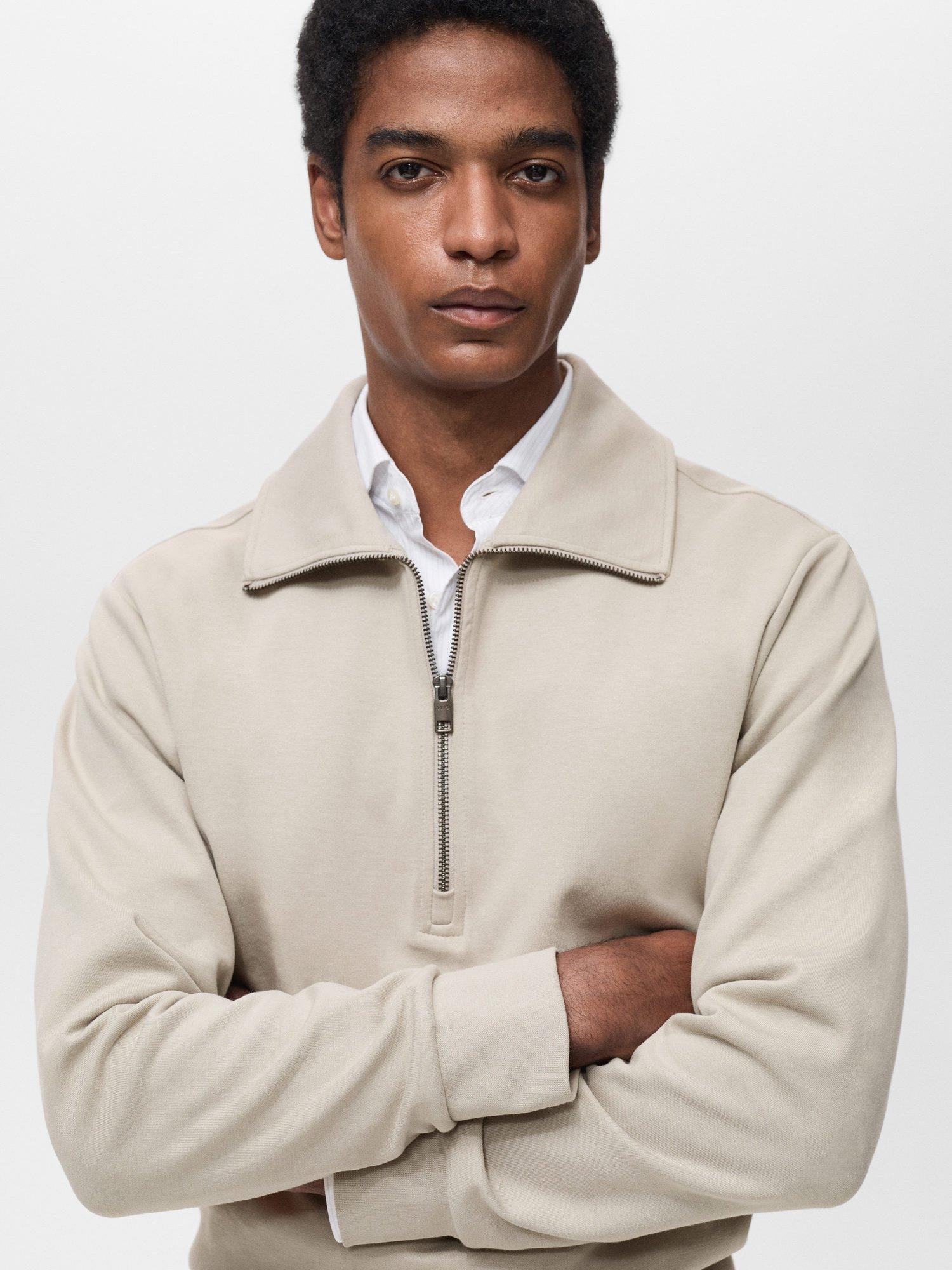 Product image 6 of 8, which shows Mango Winne Half Zip Sweatshirt, Beige, XXL
