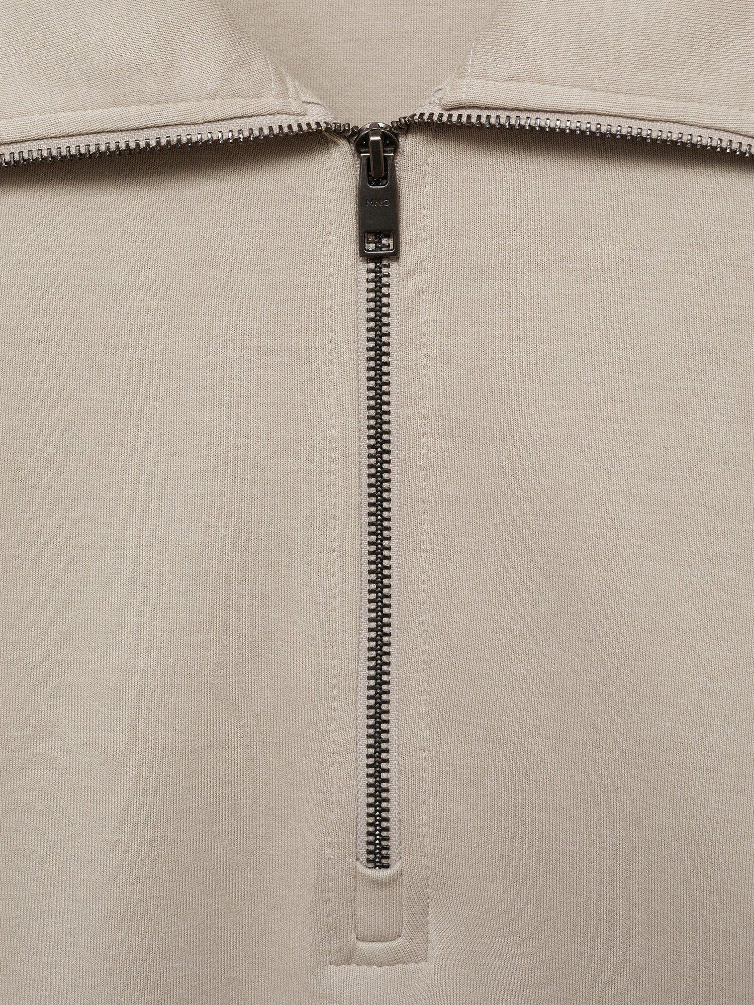 Product image 8 of 8, which shows Mango Winne Half Zip Sweatshirt, Beige, XXL