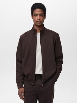 Mango Winner Half Zip Sweatshirt, Dark Brown, Dark Brown