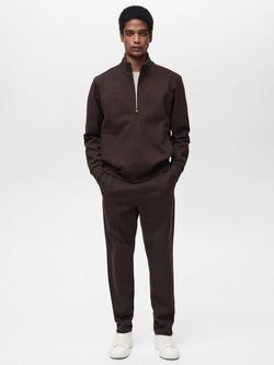 Mango Winner Half Zip Sweatshirt, Dark Brown - view 2, Dark Brown