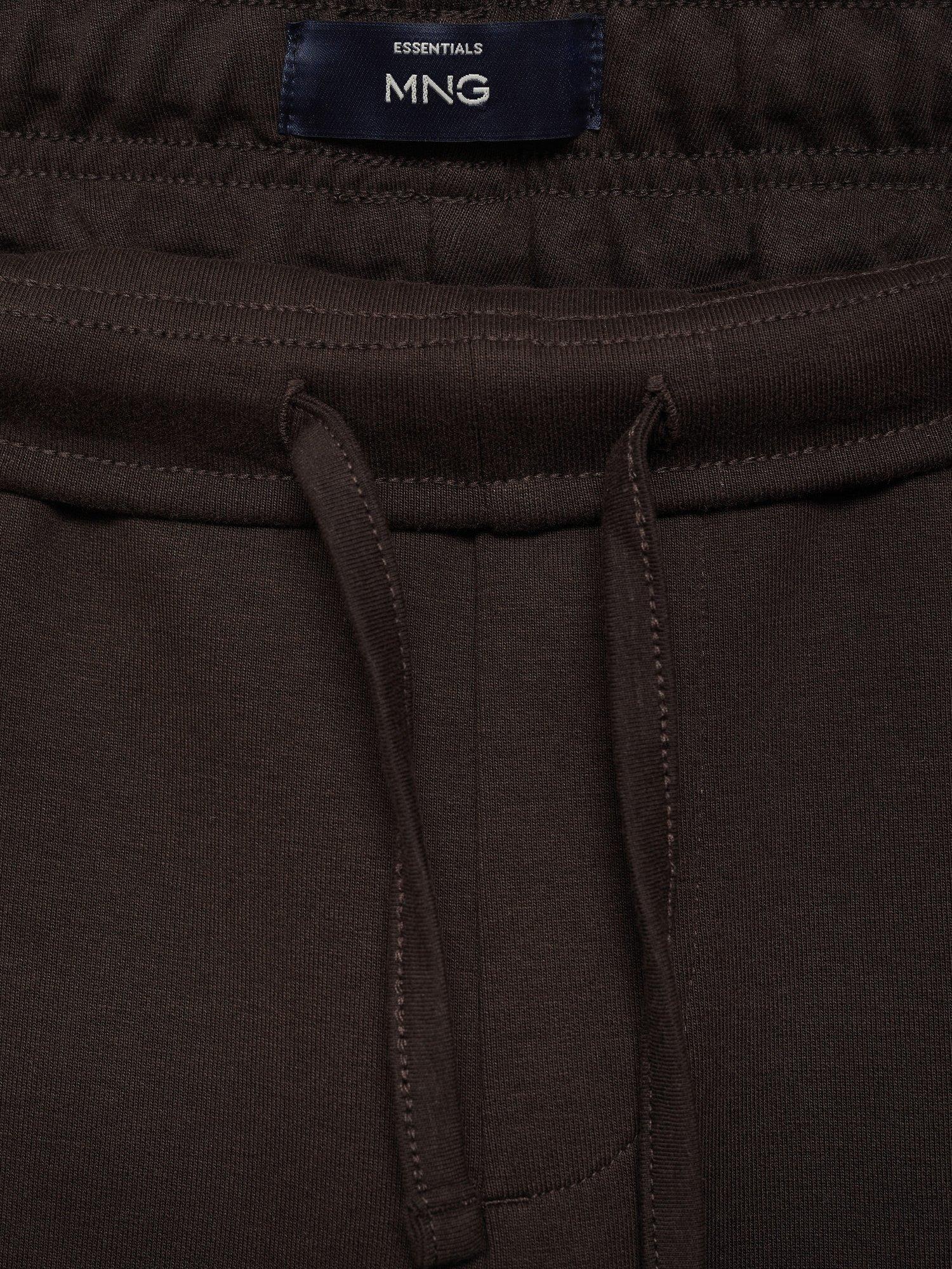 Product image 5 of 8, which shows Mango Nolepant Elasticated Waist Straight Joggers, Dark Brown, XS