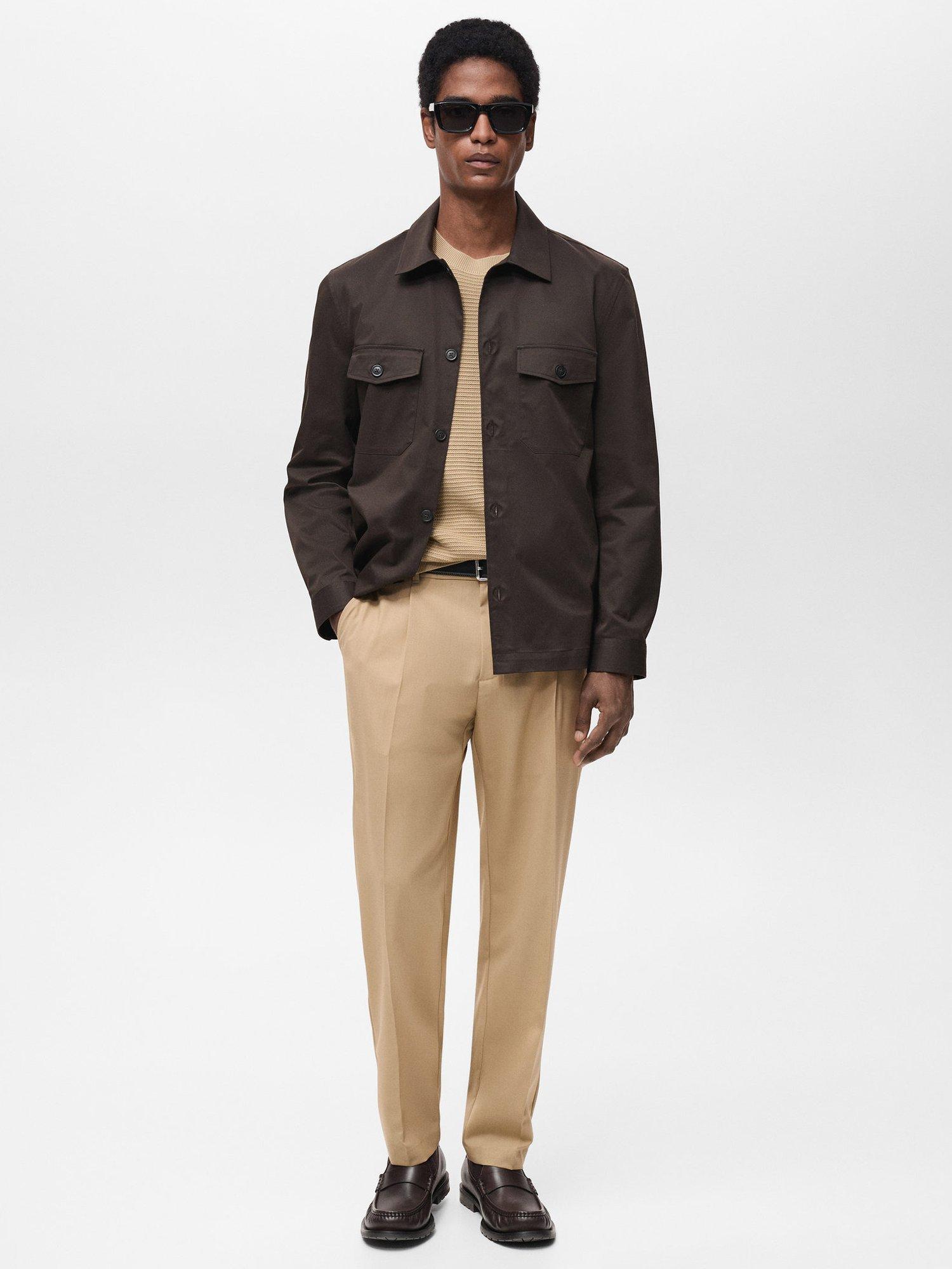 Product image 2 of 8, which shows Mango Tropical Wool Blend Slim Fit Trousers, Mid Brown, 36