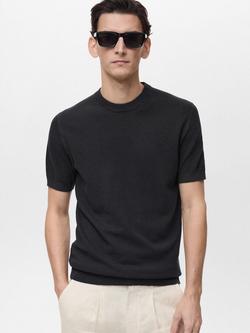Mango Andrew Regular Fit T-Shirt, Black