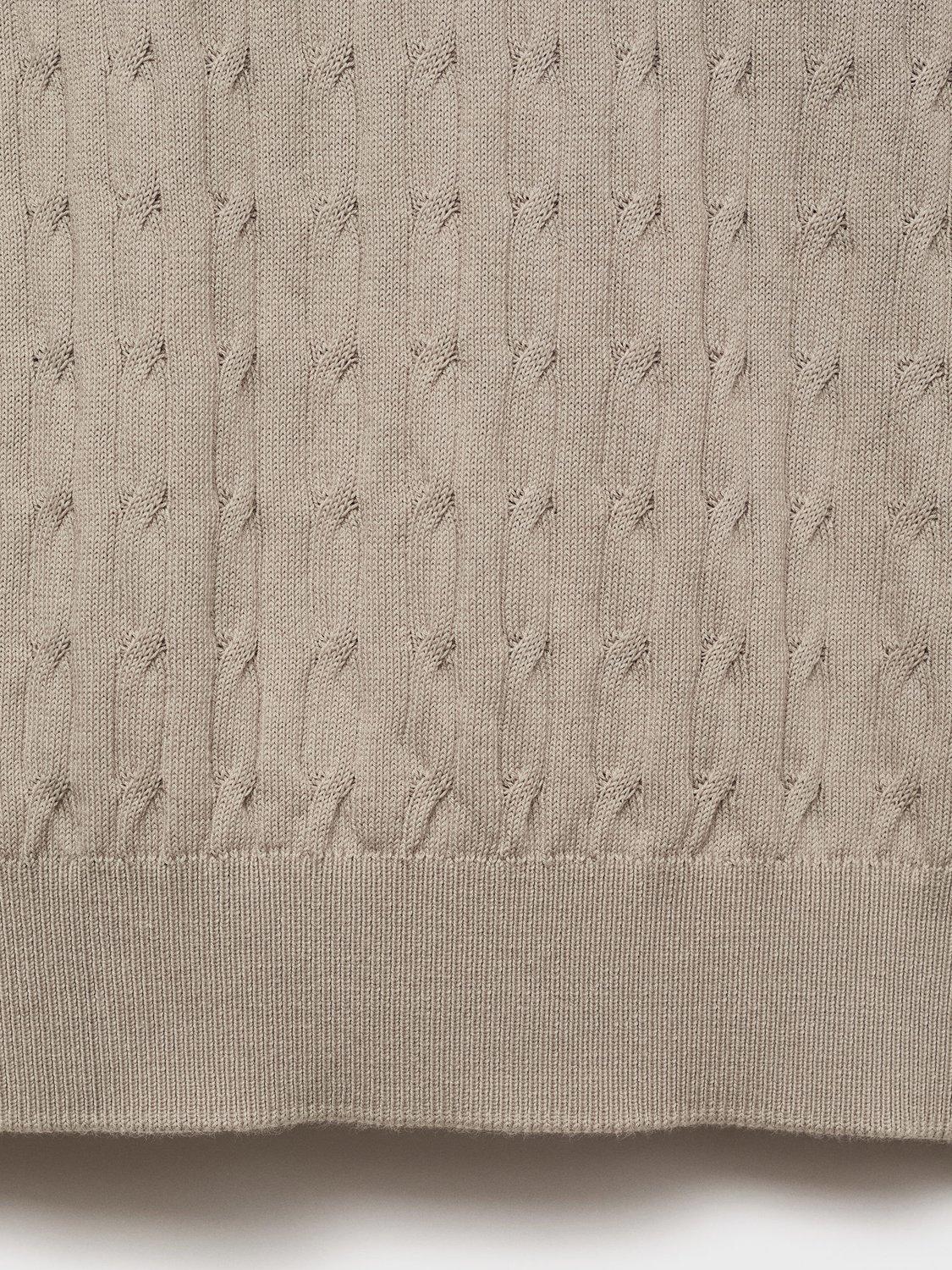 Product image 5 of 8, which shows Mango Muga Cotton Regular Fit Crew Neck T-Shirt, Beige, L