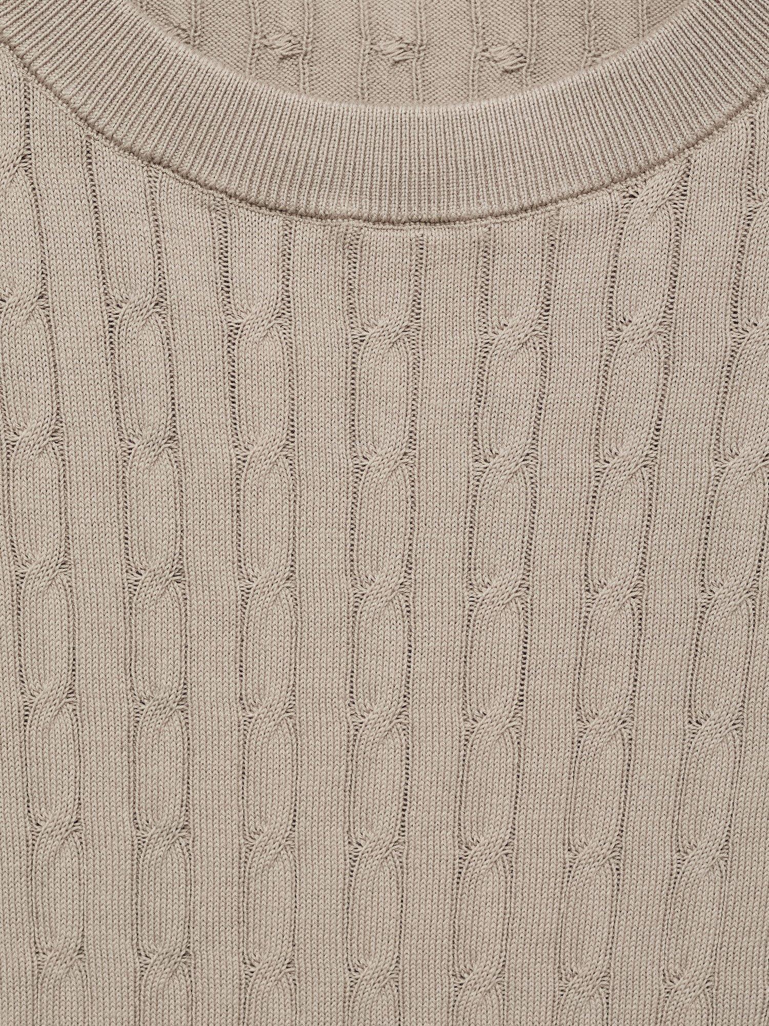 Product image 8 of 8, which shows Mango Muga Cotton Regular Fit Crew Neck T-Shirt, Beige, L