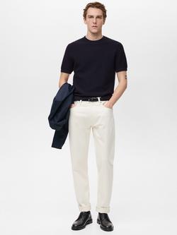 Mango Salas Cotton Regular Fit Crew Neck T-Shirt - view 2, Dark Blue