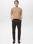 Mango Salas Cotton Regular Fit Crew Neck T-Shirt, Medium Brown