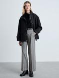 Mango Carlos Mid Rise Straight Trousers, Grey