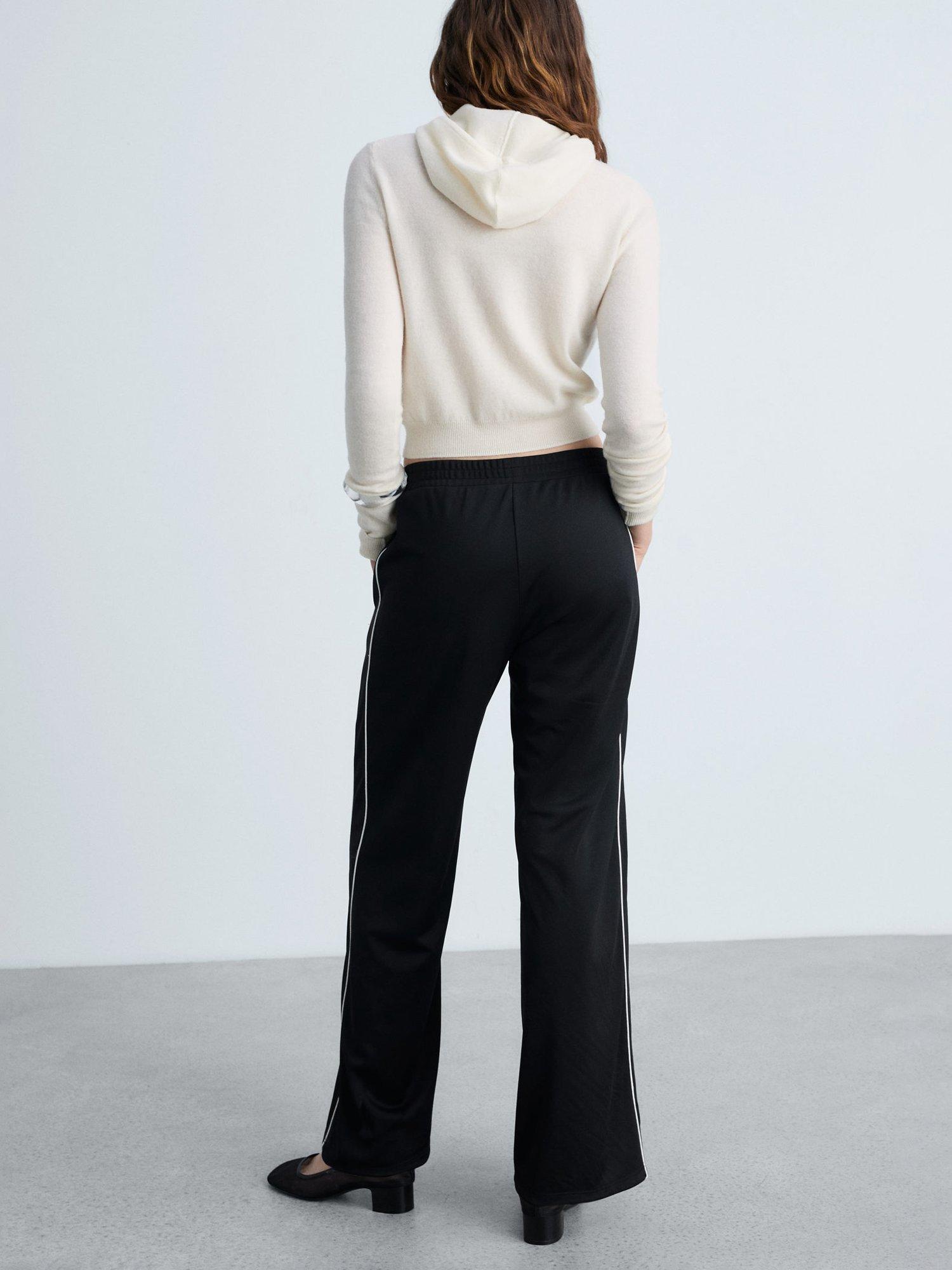Product image 4 of 7, which shows Mango Garri Side Stripe Straight Leg Joggers, Black, L