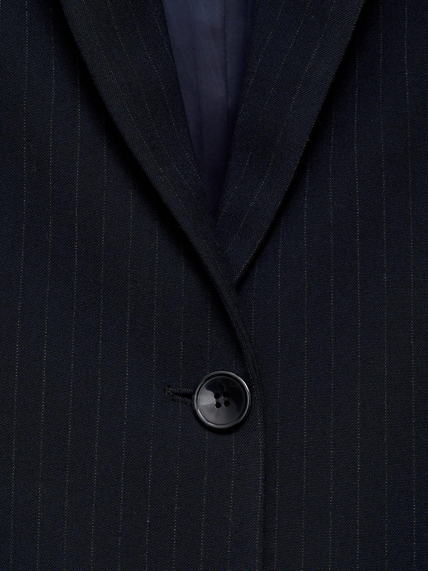 Product image 5 of 7, which shows Mango Bergen Pinstripe Blazer, Navy, XXS