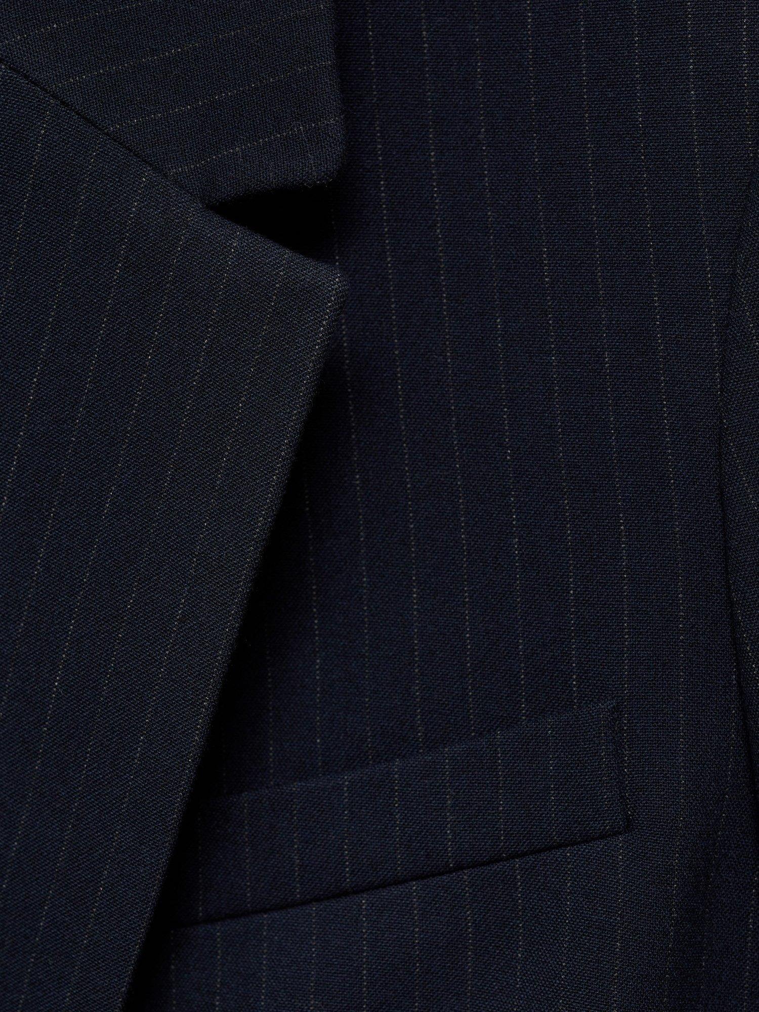 Product image 7 of 7, which shows Mango Bergen Pinstripe Blazer, Navy, XXS