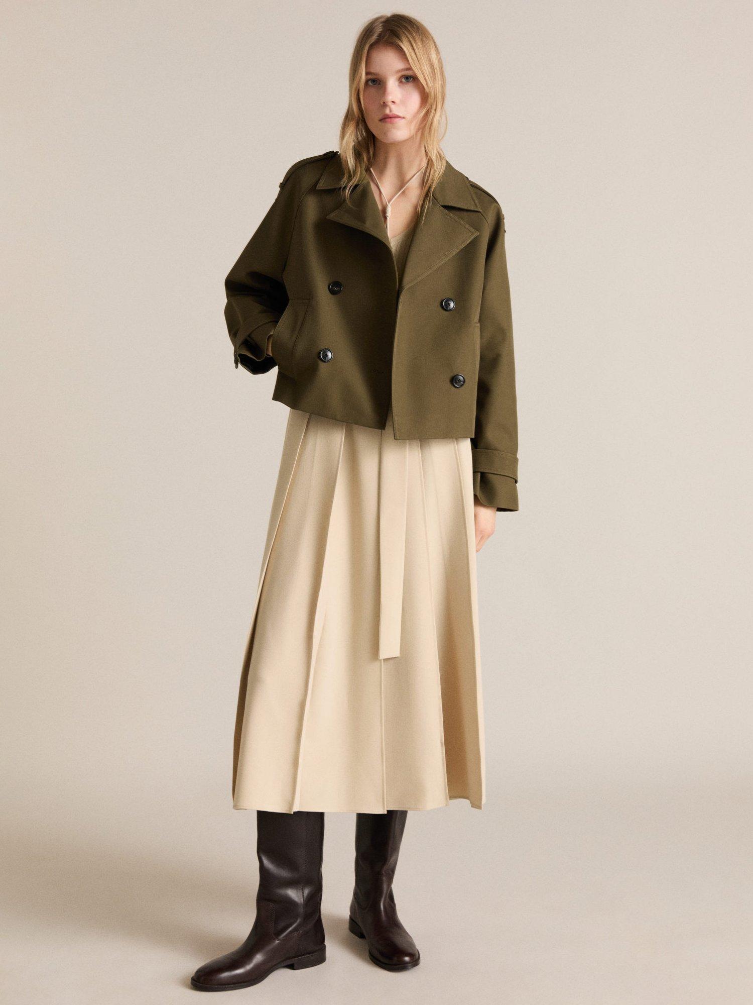 Product image 2 of 7, which shows Mango Habana Double Breasted Jacket, Khaki, XXS
