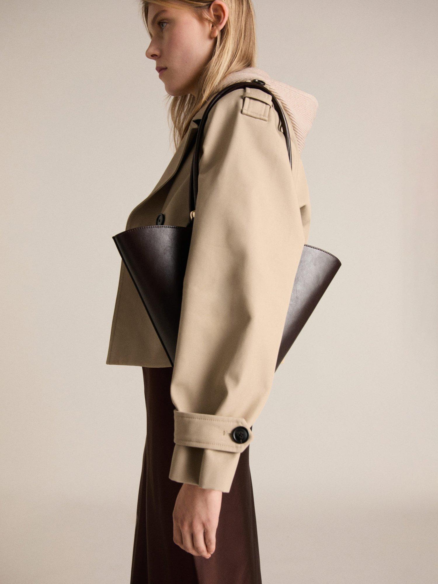 Product image 2 of 7, which shows Mango Habana Double Breasted Jacket, Medium Brown, XXS