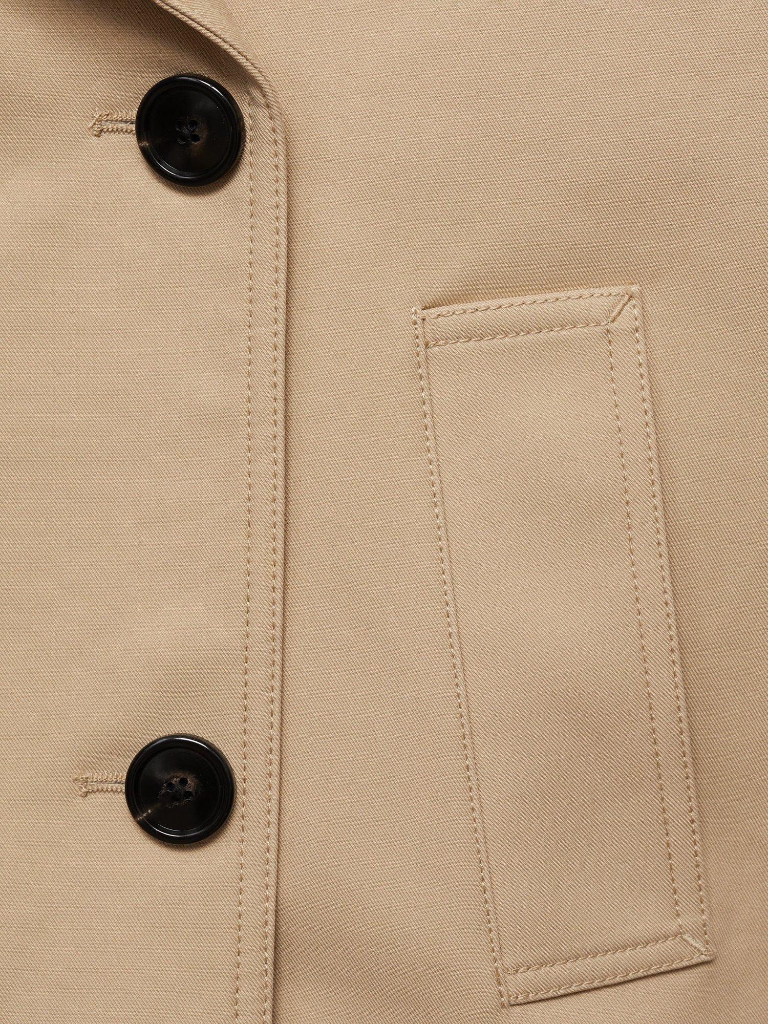 Product image 5 of 7, which shows Mango Habana Double Breasted Jacket, Medium Brown, XXS