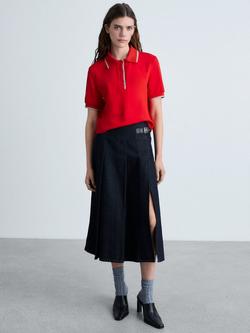 Mango Thomas Trim Polo Shirt, Red - view 2, Red