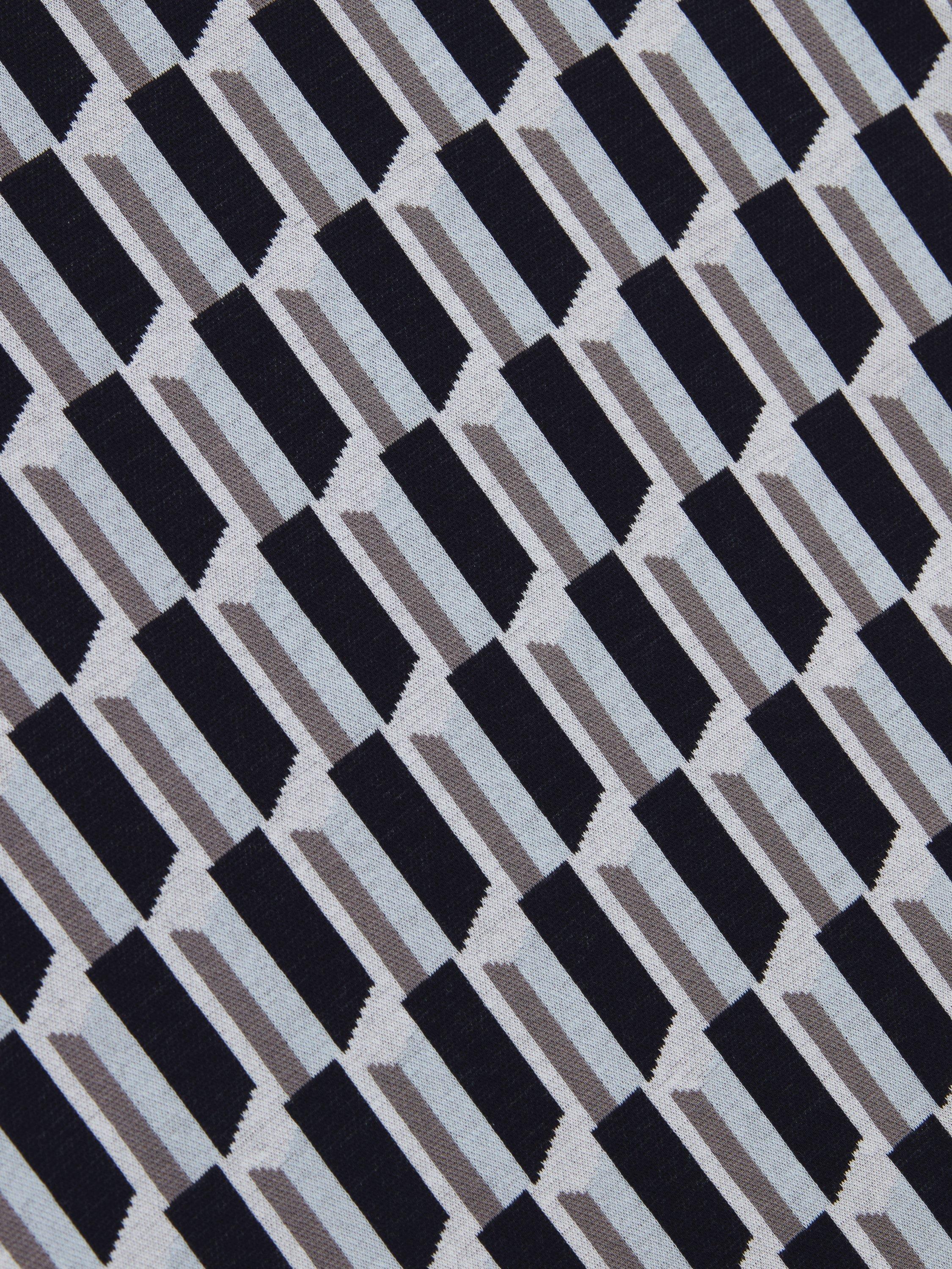 Product image 5 of 6, which shows Ted Baker Marvins Cotton Regular Fit Jacquard Stripe Geo T-Shirt, Mid Blue, XL