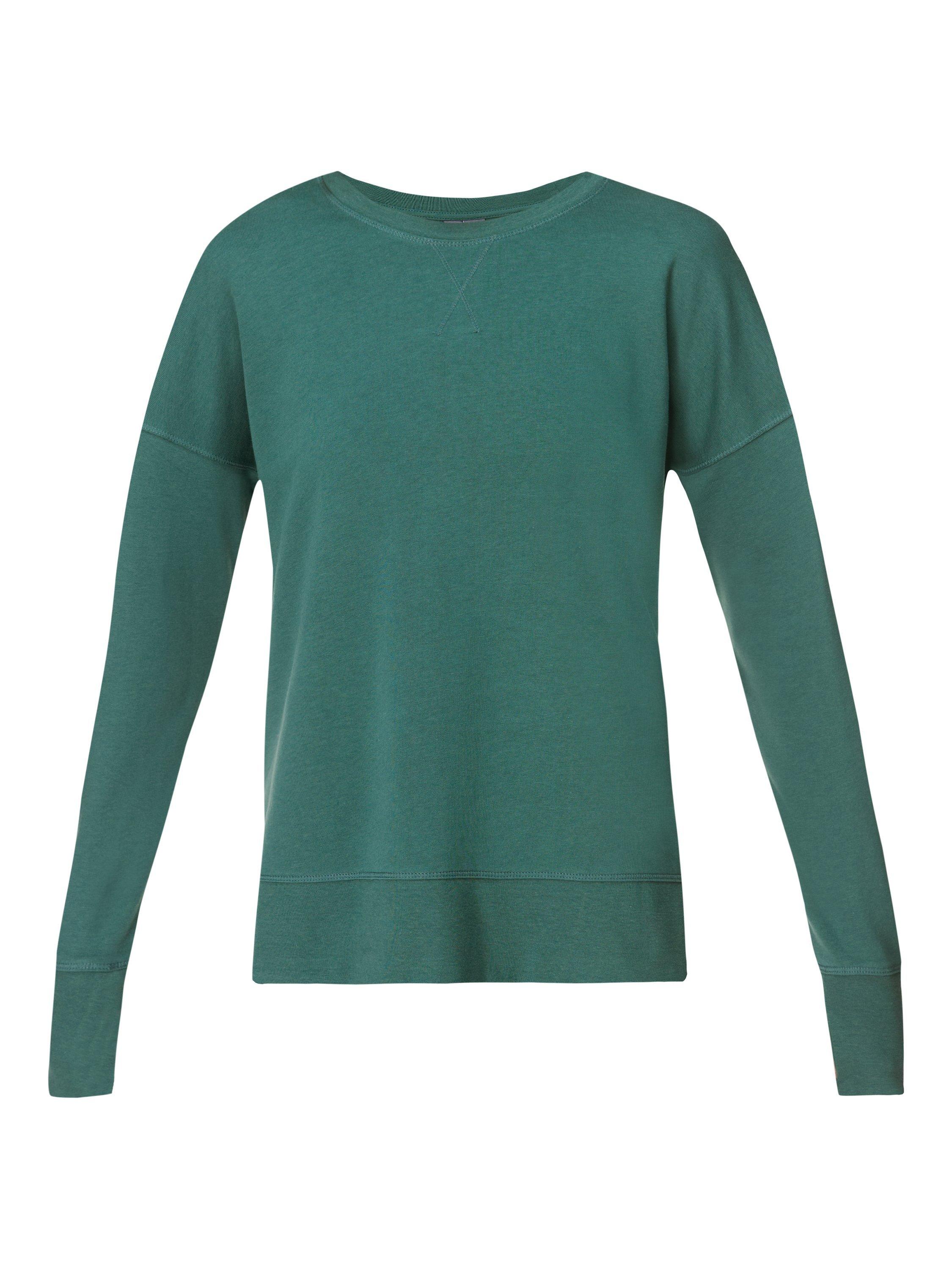 Product image 5 of 8, which shows Sweaty Betty After Class Longline Sweatshirt, Glade Green, XS