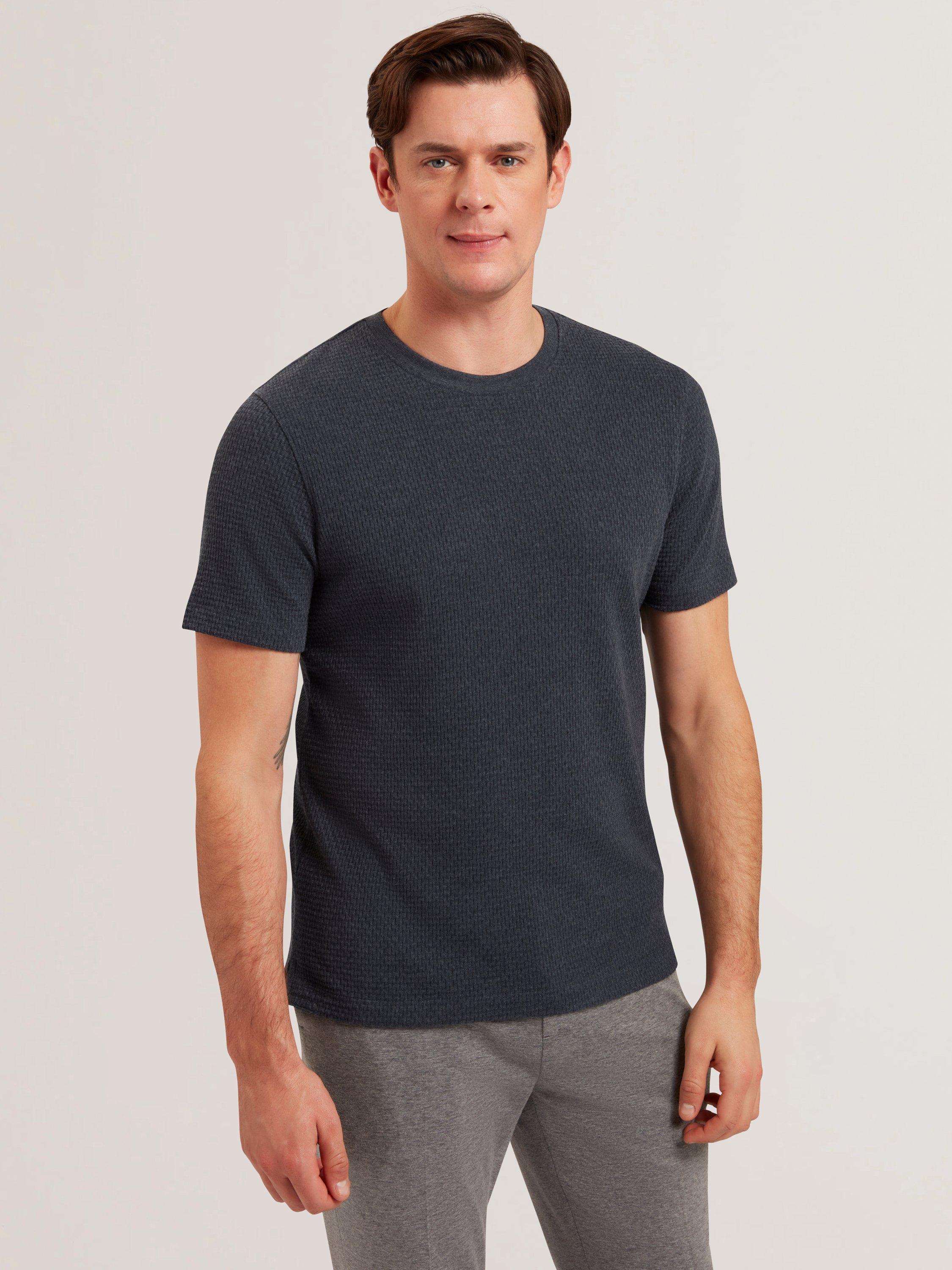 Product image 1 of 5, which shows Ted Baker Curlys Textured T-Shirt, Navy, S