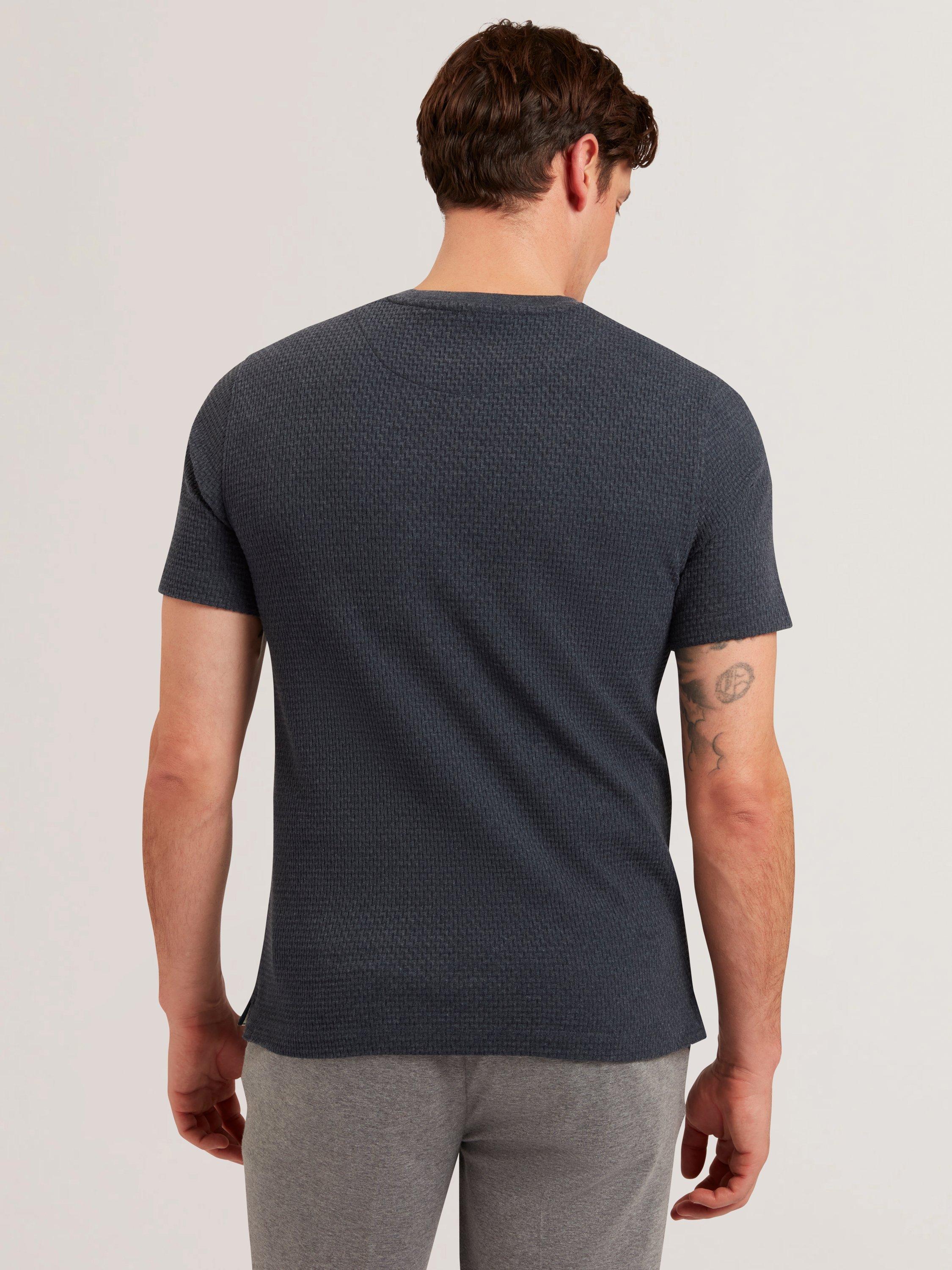 Product image 2 of 5, which shows Ted Baker Curlys Textured T-Shirt, Navy, S