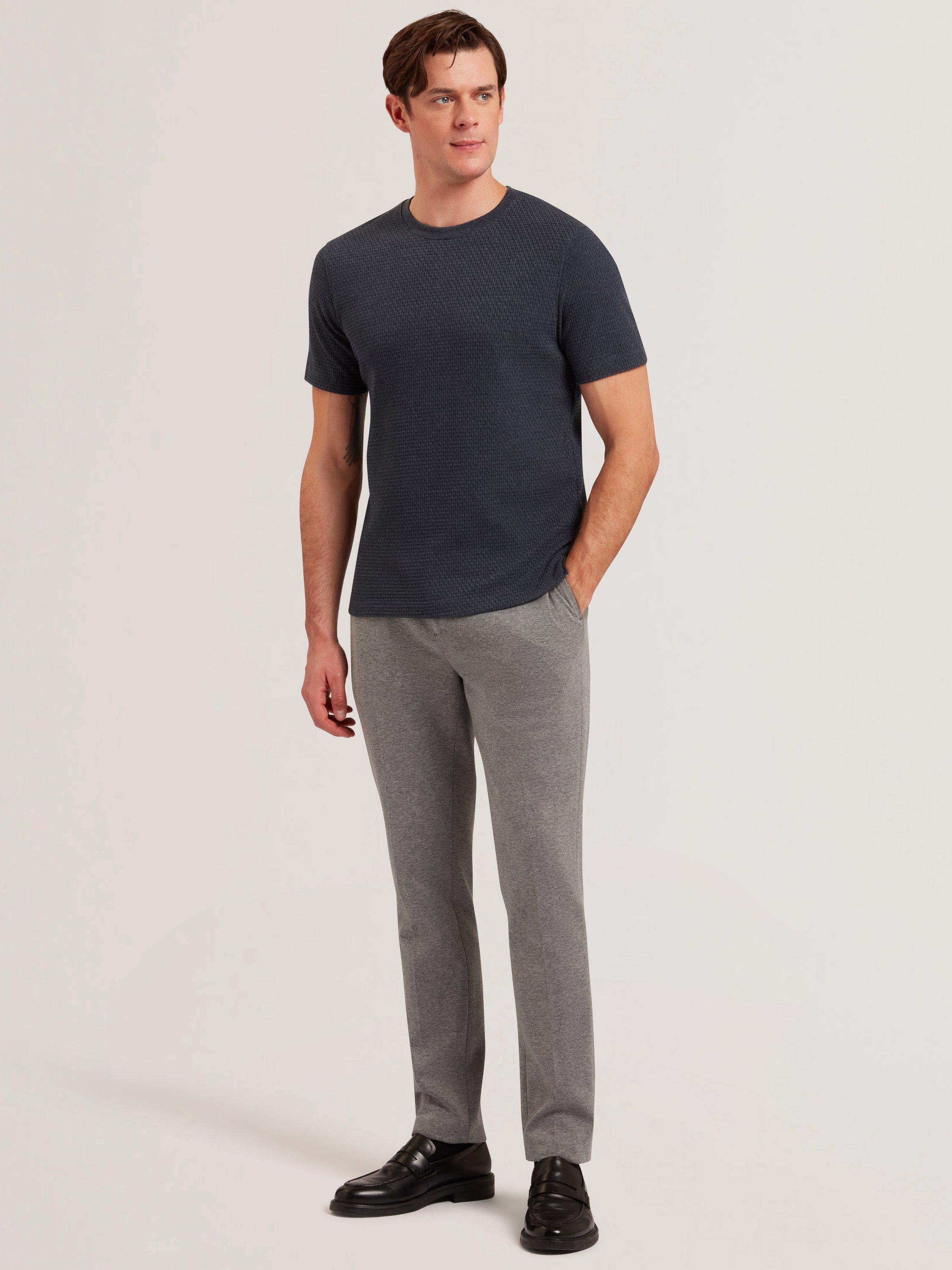 Product image 3 of 5, which shows Ted Baker Curlys Textured T-Shirt, Navy, S