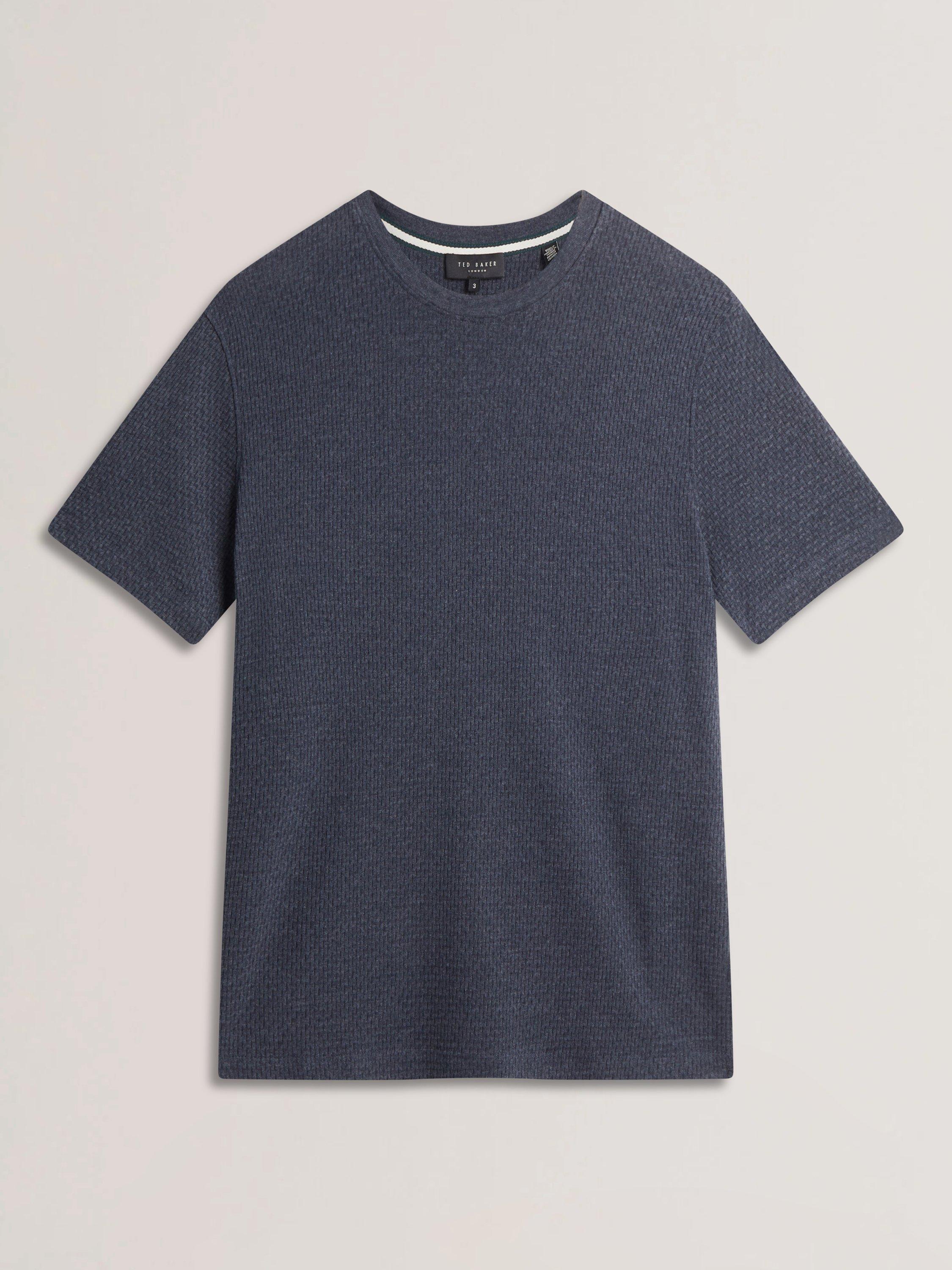 Product image 5 of 5, which shows Ted Baker Curlys Textured T-Shirt, Navy, S
