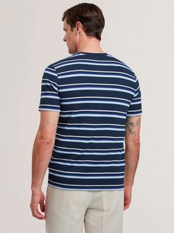 Ted Baker Gorano Regular Fit Short Sleeve Textured Stripe T-Shirt, Navy - view 2, Navy