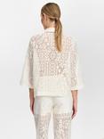 Numph Wicki Open Lace Textured Shirt, White