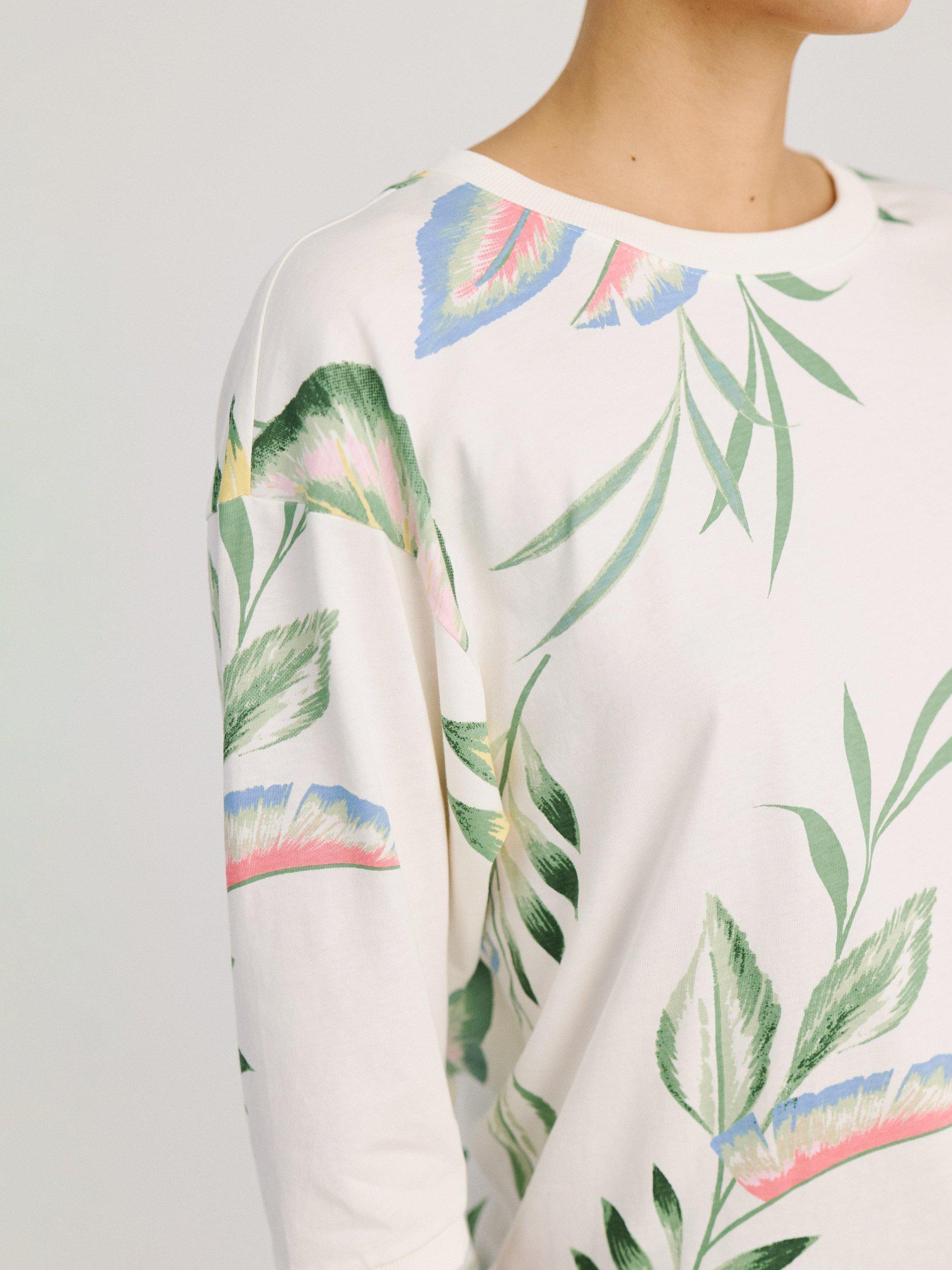 Product image 5 of 6, which shows Numph Nubrighed Gwenna Botanical Print Cotton Blouse, Cloud Dancer, M