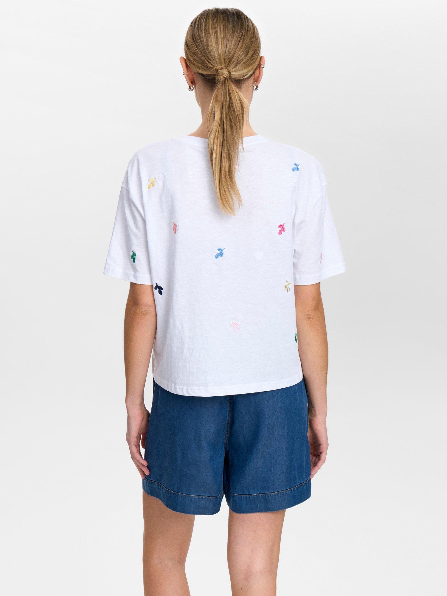 Product image 2 of 7, which shows Numph Numirello Boxy T-Shirt, White/Multi, XS