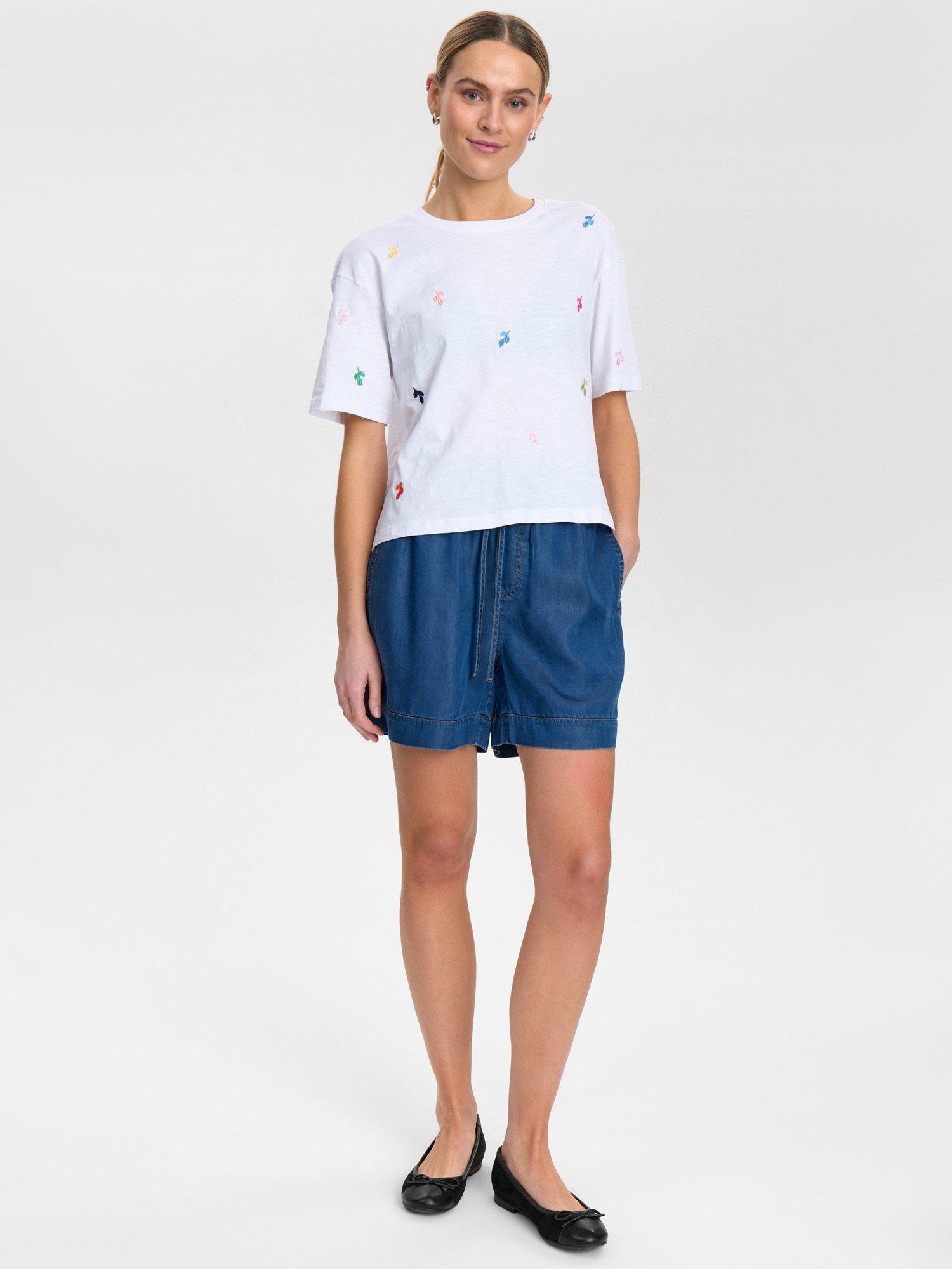 Product image 3 of 7, which shows Numph Numirello Boxy T-Shirt, White/Multi, XS