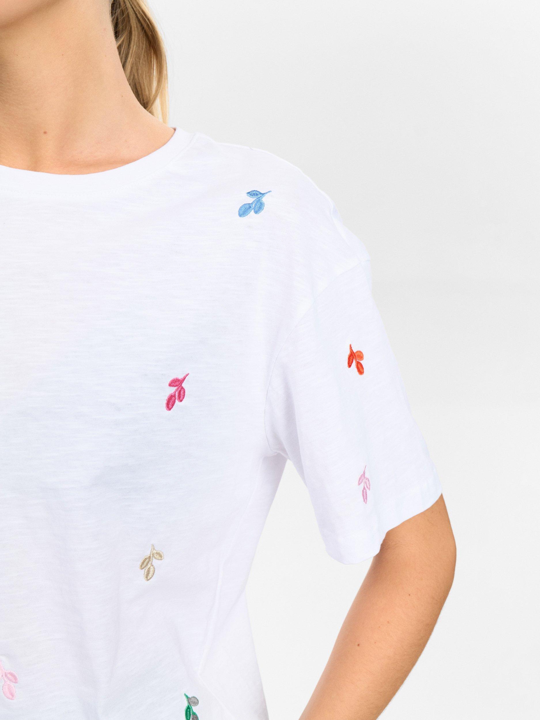 Product image 4 of 7, which shows Numph Numirello Boxy T-Shirt, White/Multi, XS