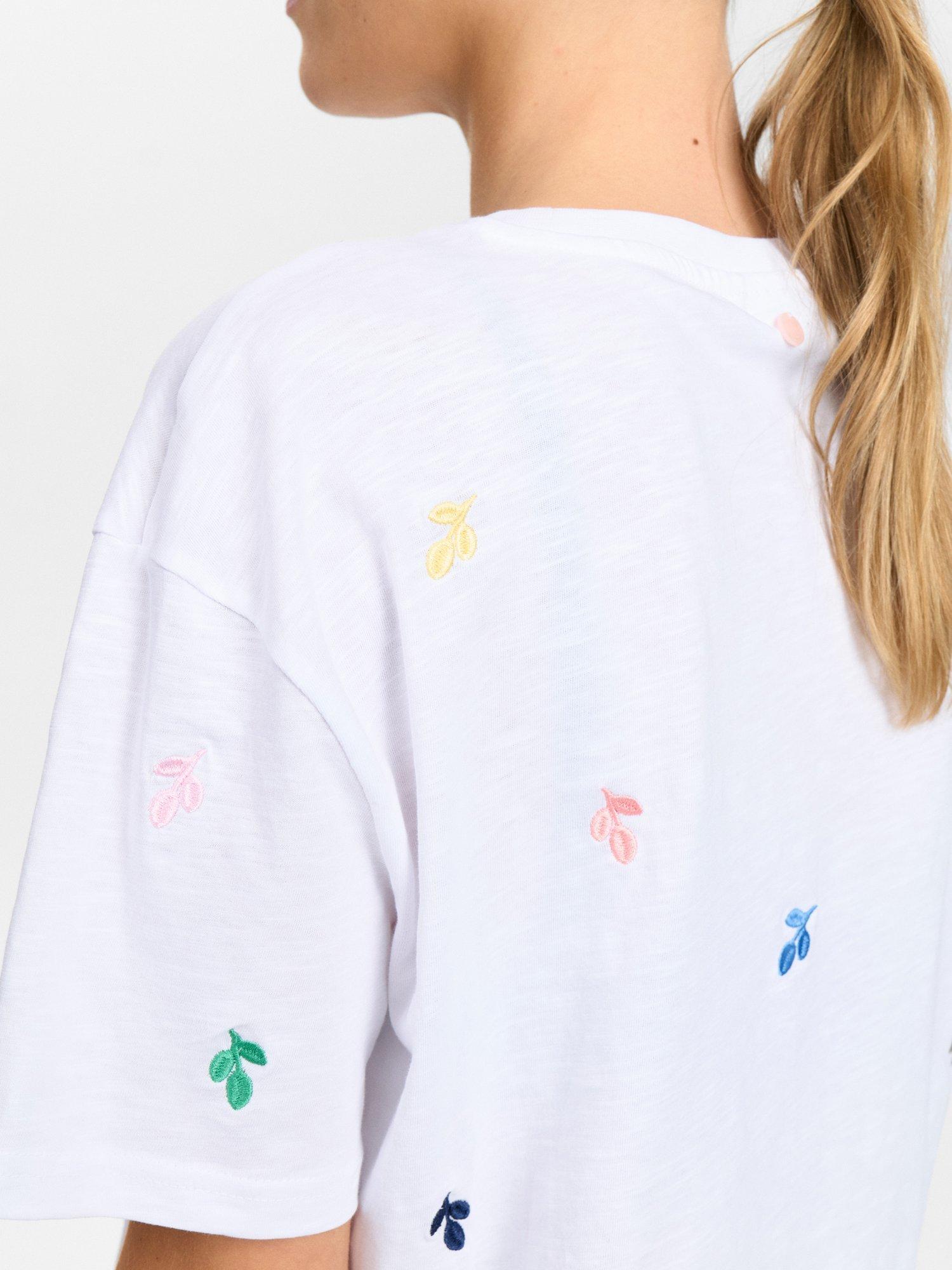 Product image 5 of 7, which shows Numph Numirello Boxy T-Shirt, White/Multi, XS