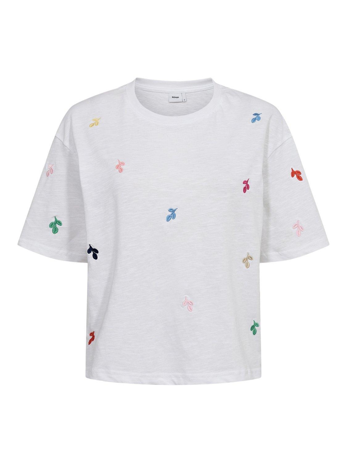 Product image 6 of 7, which shows Numph Numirello Boxy T-Shirt, White/Multi, XS