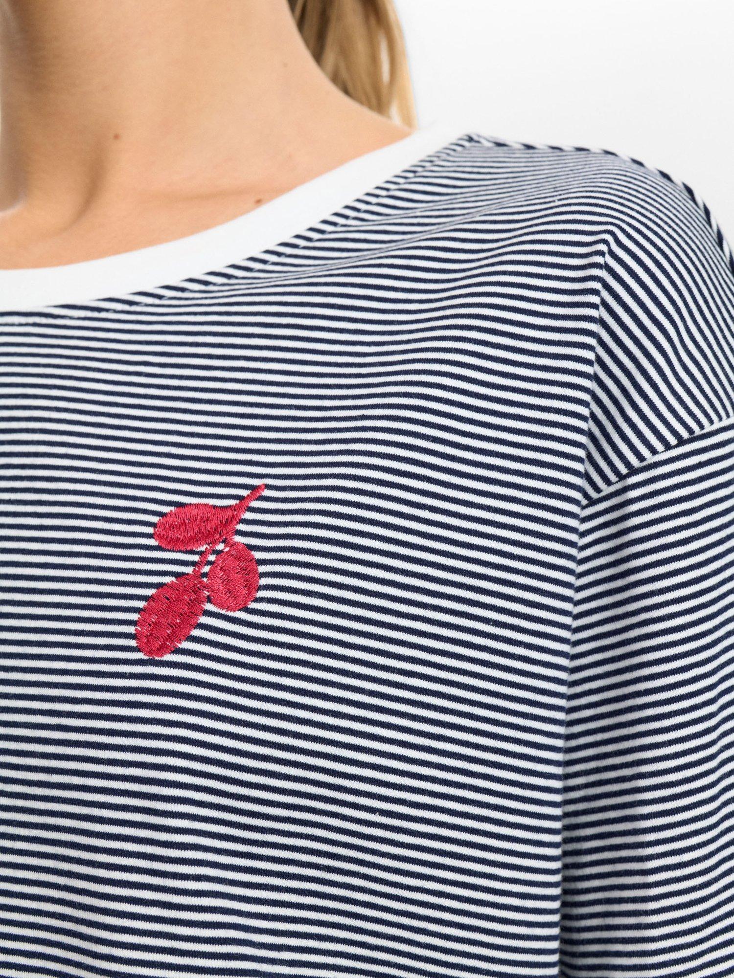 Product image 4 of 7, which shows Numph Nupippi Stripe T-Shirt, Blue/White, XS