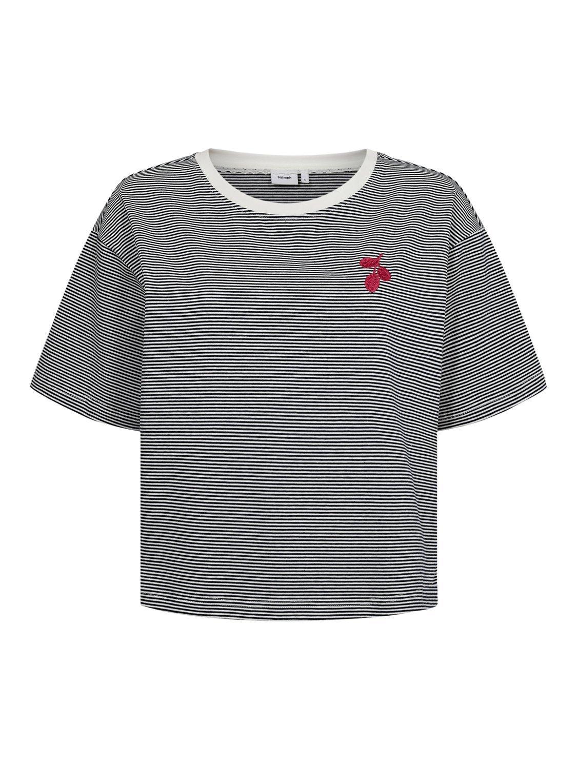 Product image 6 of 7, which shows Numph Nupippi Stripe T-Shirt, Blue/White, XS