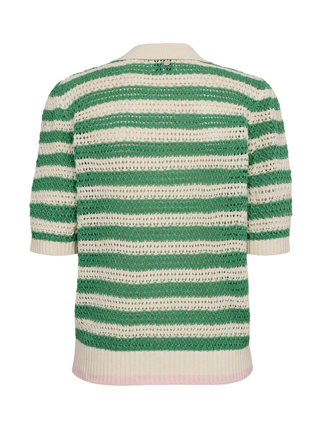 Product image 7 of 7, which shows Numph Villia Stripe Knit Top, Green/Cream, L