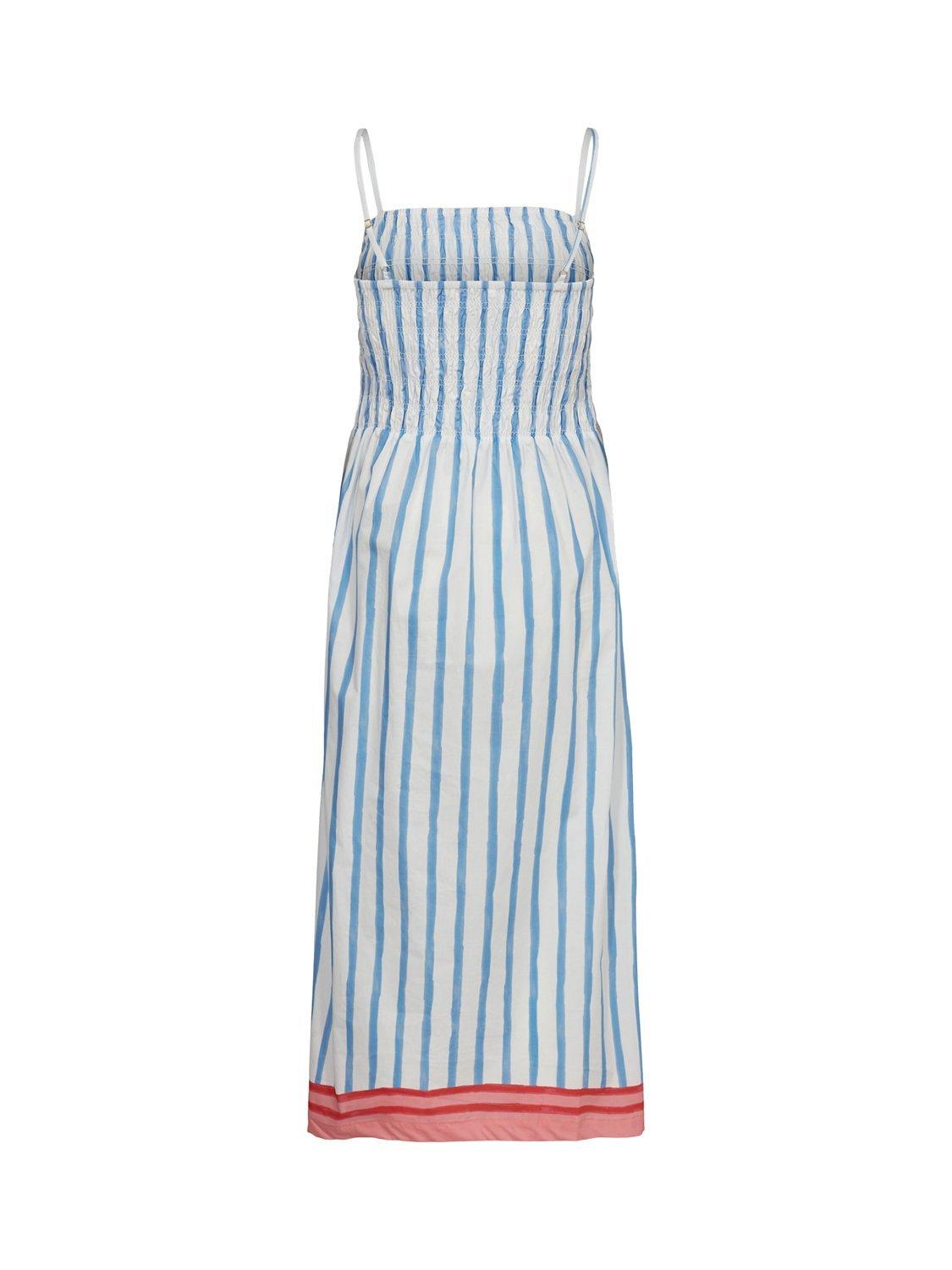 Product image 7 of 7, which shows Numph Wendie Stripe Strappy Dress, Blue/White/Multi, 36
