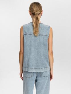 Numph Nubrooklyn Denim Vest - view 2, Light Bleach Blue