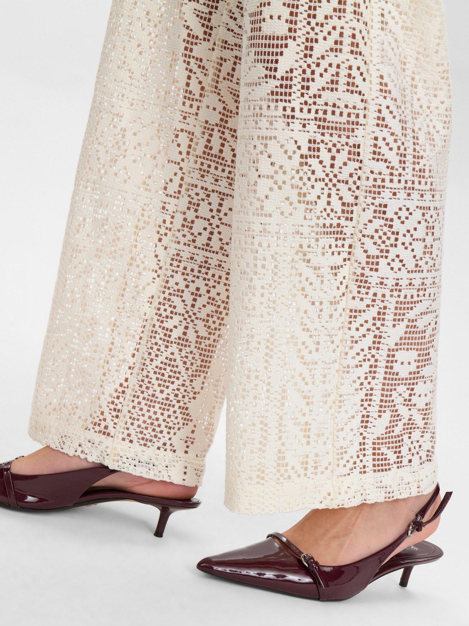 Product image 5 of 7, which shows Numph Nuwicki Cloud Lace Trousers, Cream, 34