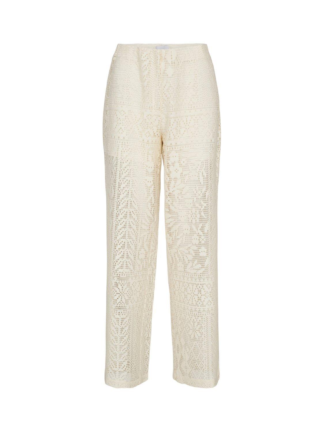 Product image 6 of 7, which shows Numph Nuwicki Cloud Lace Trousers, Cream, 34