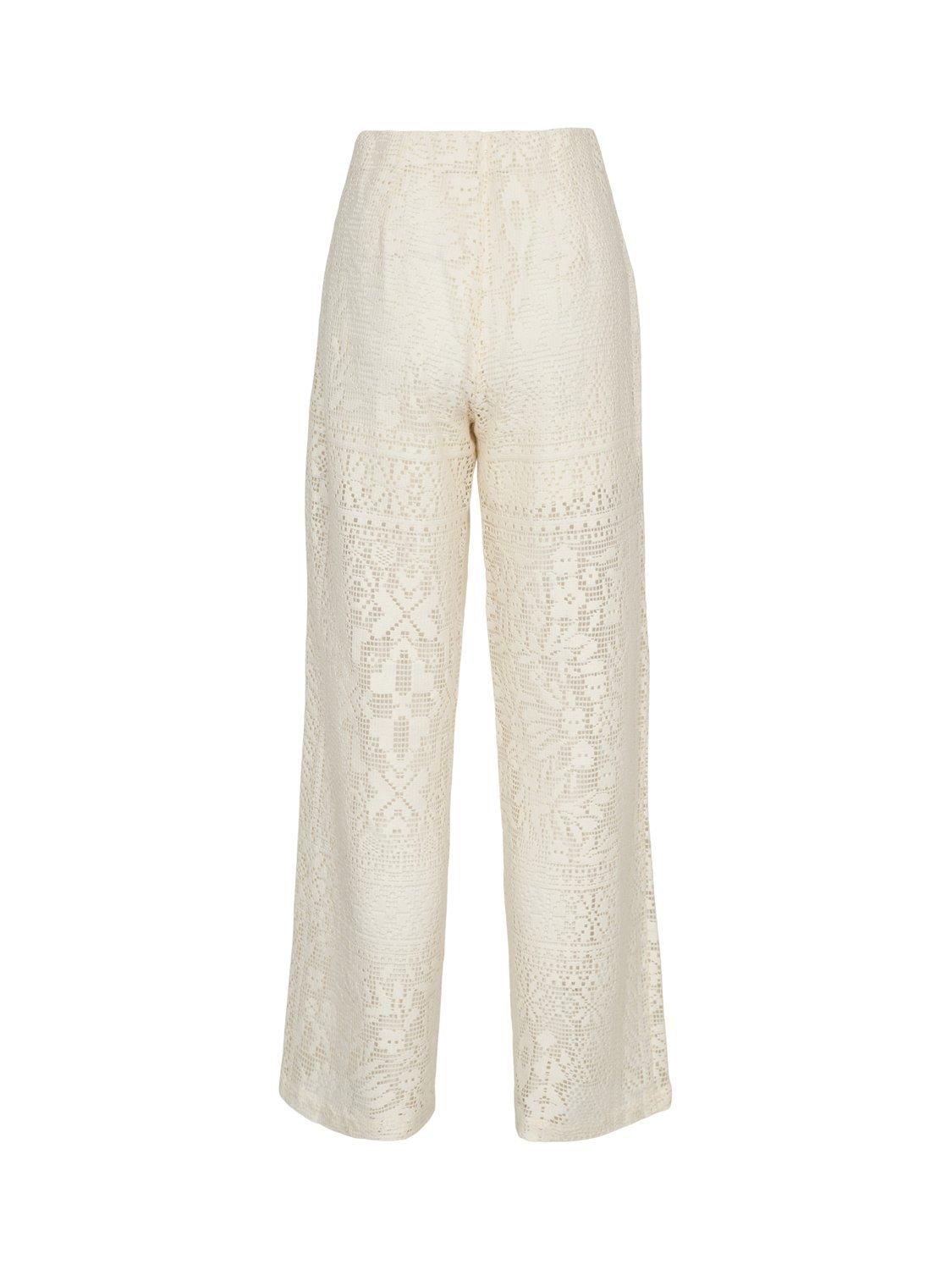 Product image 7 of 7, which shows Numph Nuwicki Cloud Lace Trousers, Cream, 34