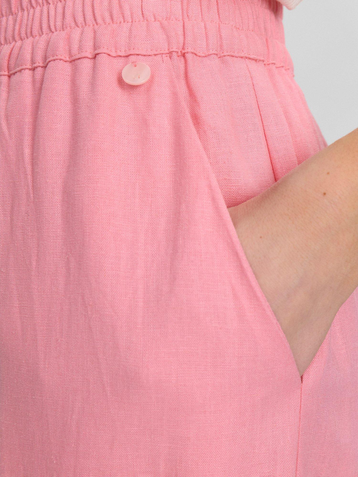 Product image 4 of 7, which shows Numph Nuyngva Linen Blend Straight Pants, Pink, 34