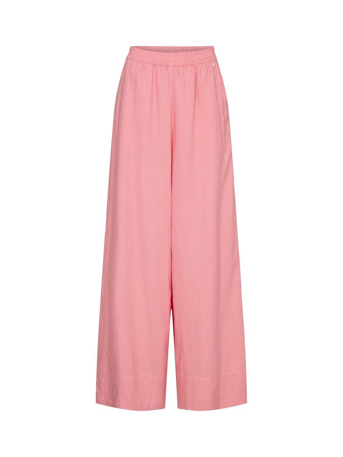 Product image 6 of 7, which shows Numph Nuyngva Linen Blend Straight Pants, Pink, 34