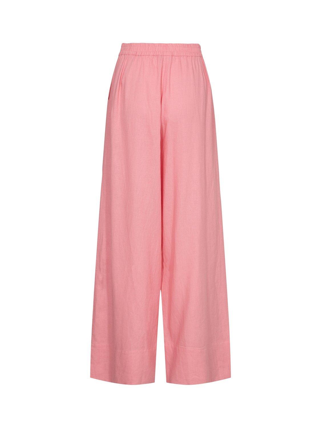 Product image 7 of 7, which shows Numph Nuyngva Linen Blend Straight Pants, Pink, 34