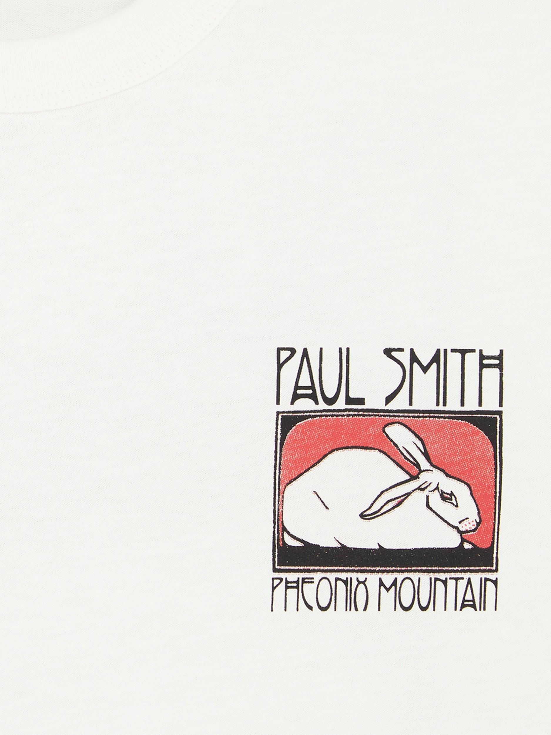 Product image 3 of 4, which shows PS Paul Smith Cotton Pheonix Mountain Graphic T-Shirt, White, S