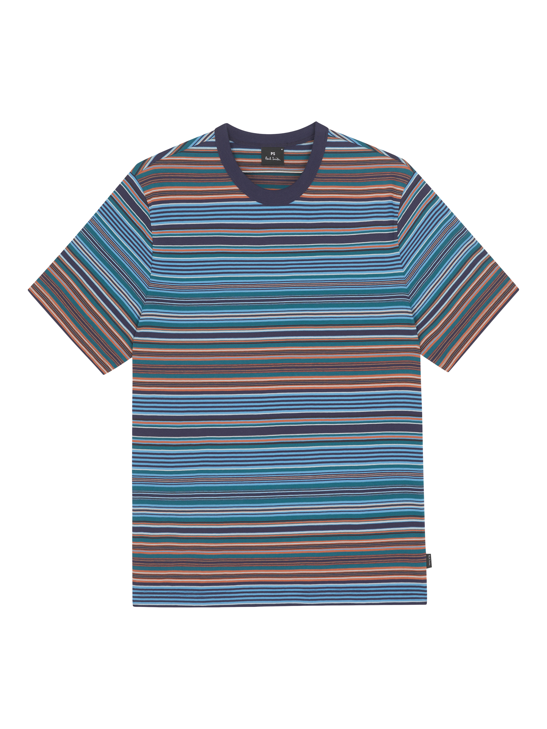 Product image 1 of 1, which shows PS Paul Smith Cotton Regular Fit Short Sleeve Stripe T-Shirt, Blue, S
